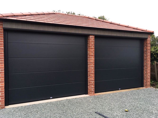 L-Rib Insulated Ribbed Sectional Garage Doors for New Build, Leeds