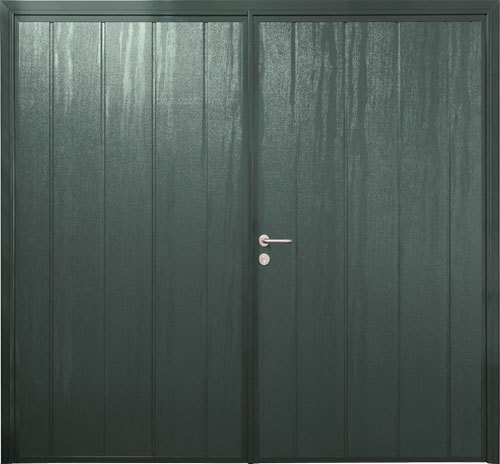 Centre-Ribbed Vertical - Woodgrain Moss Green