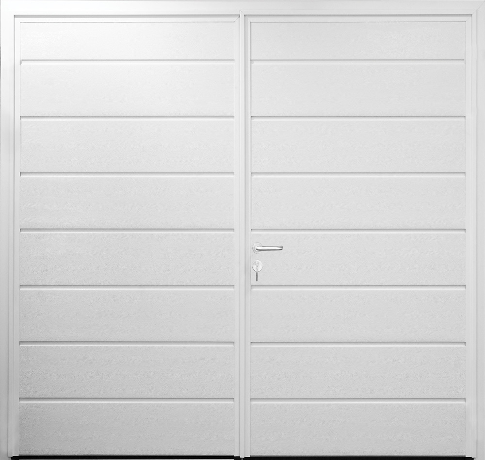 Centre Ribbed Horizontal - Woodgrain White