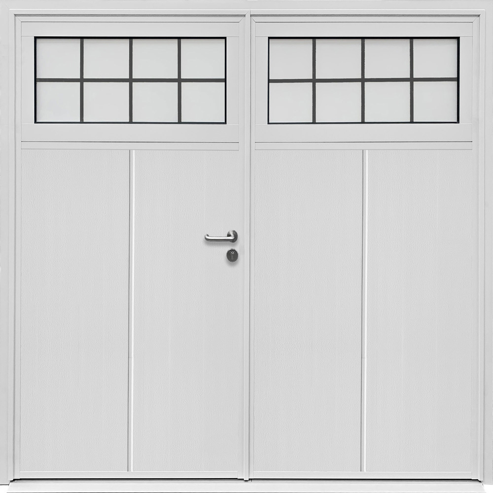 Traditional Solid Vertical - Woodgrain White - Mock Leaded-Effect