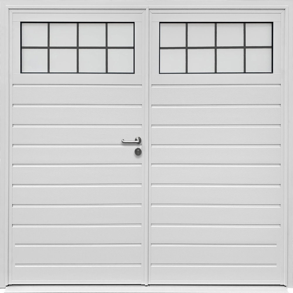 Traditional Standard Ribbed Horizontal - Woodgrain White - Mock Leaded-Effect