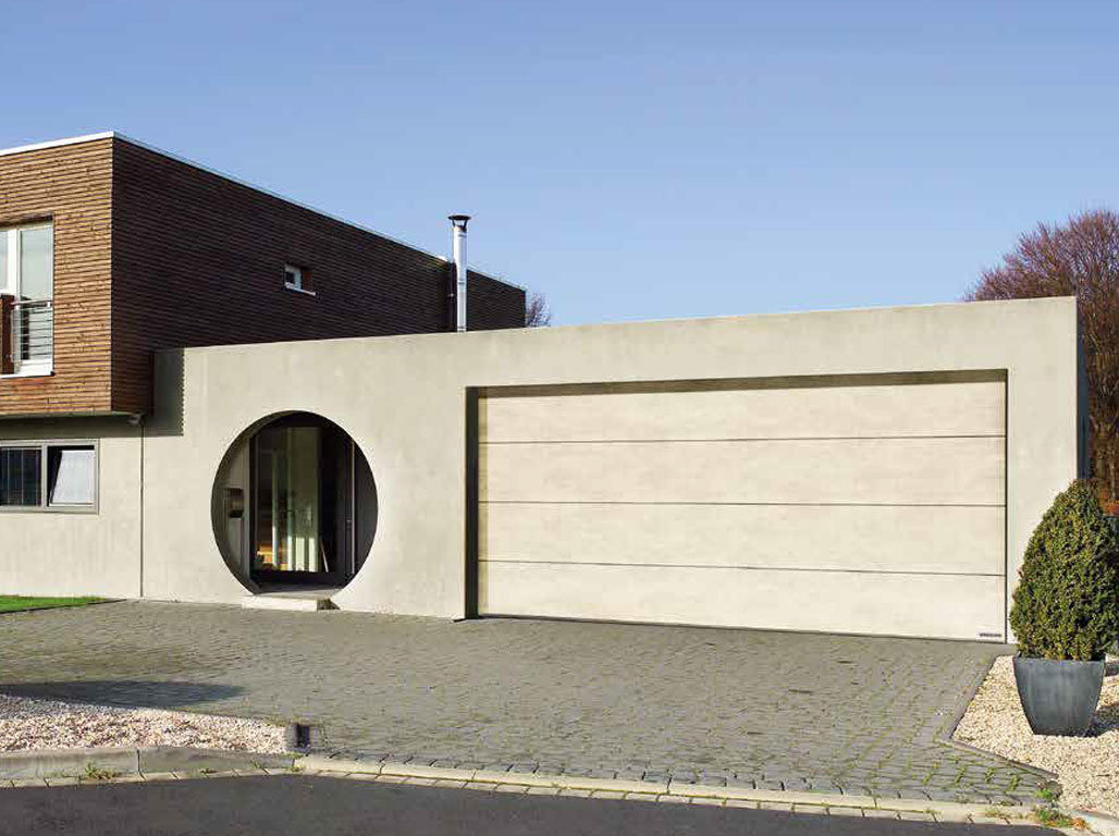 Oxley Designer Insulated Sectional Garage Doors Finished in Concrete Effect