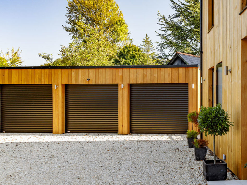 Oxley Insulated Roller Garage Doors in Black Finish