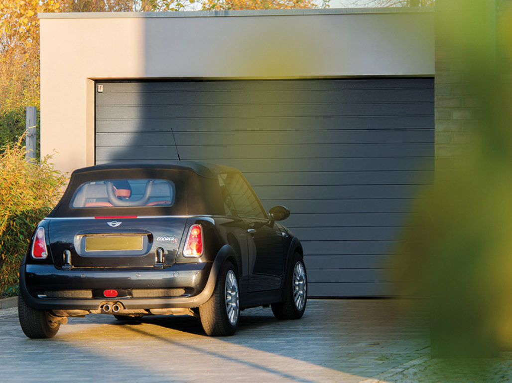Oxley Standard Ribbed Insulated Sectional Garage Door In Anthracite Grey