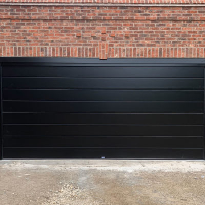 Black Centre Ribbed Sectional Garage Door, Harrogate