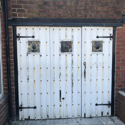Black Standard Ribbed Side Hinged Garage Door, Grimsby
