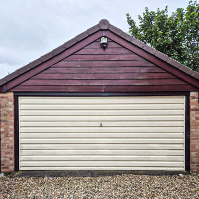 Black Double Width Insulated Ribbed Sectional Garage Door, Glenrothes