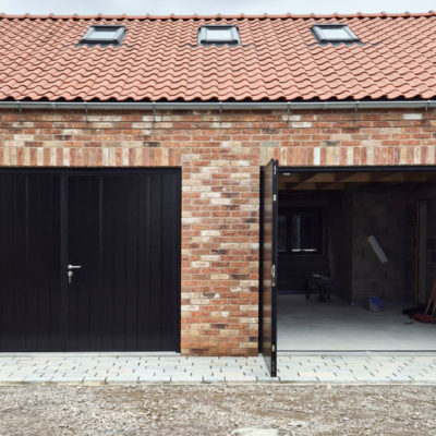 Pair of Black Insulated Side Hinged Garage Doors, Falkirk