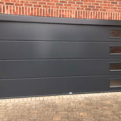 Insulated Ribbed Sectional Garage Door with Rectangle Windows, South Manchester & Cheshire